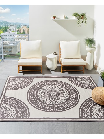 Beliani Outdoorteppich NELLORE in Grau/Beige - (W) 160 x (L) 230 cm