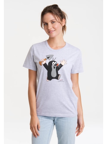 Logoshirt T-Shirt Der kleine Maulwurf - Juhu in grau-meliert