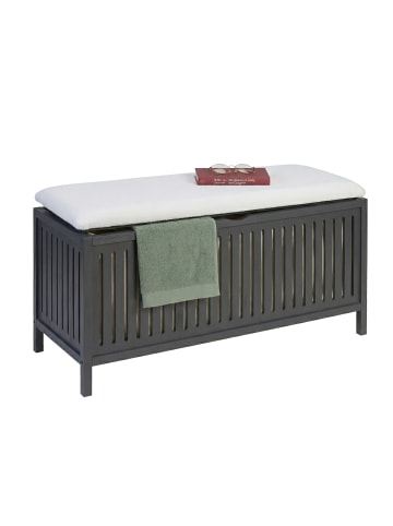 relaxdays Wäschekorb in Grau/ Weiß - (B)100 x (H)50 x (T)38 cm