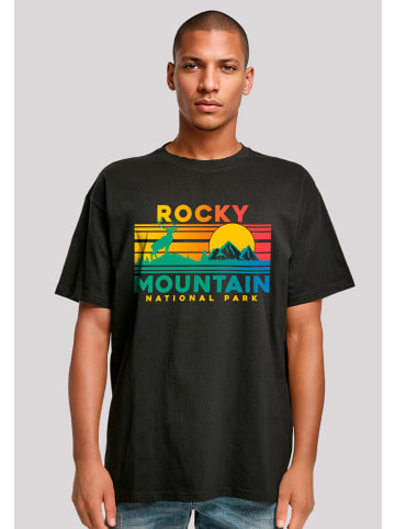 F4NT4STIC Oversize T-Shirt US National Parks Rocky Mountain Sunset in schwarz