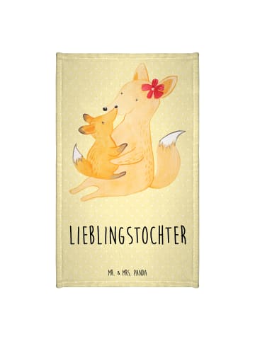 Mr. & Mrs. Panda Kinderhandtuch Fuchs Mama mit Spruch in Gelb Pastell