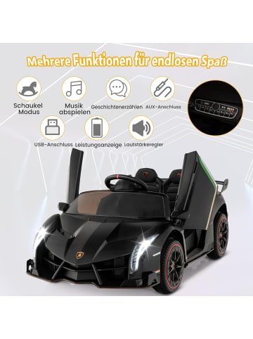 COSTWAY 12V Lamborghini Elektroauto in Schwarz