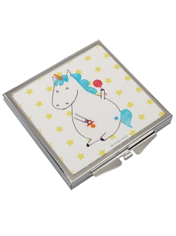 Mr. & Mrs. Panda Handtaschenspiegel quadratisch Einhorn Baby ohn... in Weiß