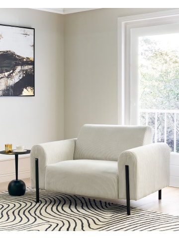 Beliani Sessel ASKIM in Weiß/Schwarz - (W) 123 x (H) 79 x (L) 95 cm