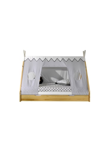 58 aufm Kessel ZELTBETT Karyn 7 206x158x98 aus Kiefer Massivholz in Weiß/natur