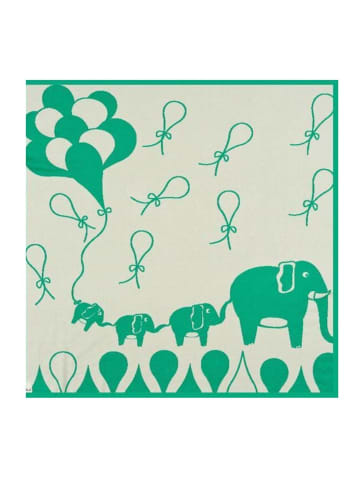 OrganicEra OrganicEra Bio-Trikotstrick-Babydecke, Elefant  (80 x 90 cm) in Green
