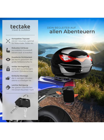 tectake Motorradkoffer Sergej großer Reflektor, schwarz