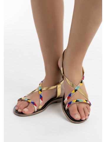 usha FESTIVAL Sandalen Mit Perlenstickerei in Gold