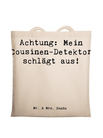 Mr. & Mrs. Panda Tragetasche Cousinen-Detektor mit Spruch in Creme