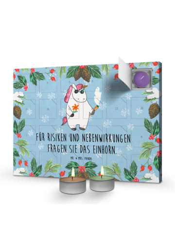 Mr. & Mrs. Panda Adventskalender Einhorn Woodstock mit Spruch in Eisblau