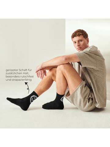 von Jungfeld Tennissocken Classic + Smiley Sportsocken Set in Schwarz