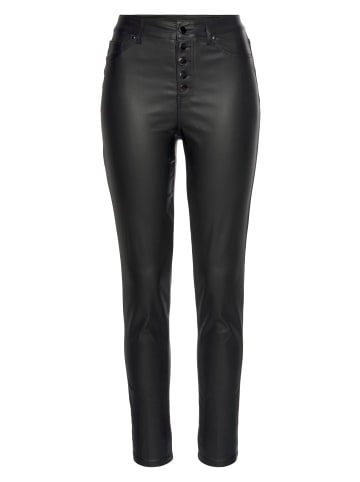 LASCANA Lederimitathose in schwarz