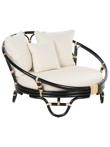 Beliani Sonneninsel ROSSANO in Schwarz/Beige - (W) 112 x (H) 71 x (L) 110 cm