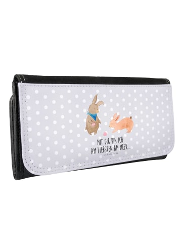 Mr. & Mrs. Panda Geldtasche Hasen Muschel mit Spruch in Grau Pastell