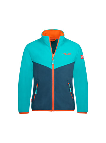 Trollkids Fleece Jacke "Oppdal XT" in Blaugrün/Mystikblau