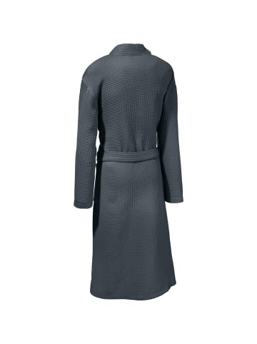 Erwin Müller Piqué Unisex-Bademantel lang Hohenfels in anthrazit