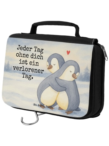Mr. & Mrs. Panda Kulturtasche Pinguine Kuscheln Design mit Spruch in Weiß