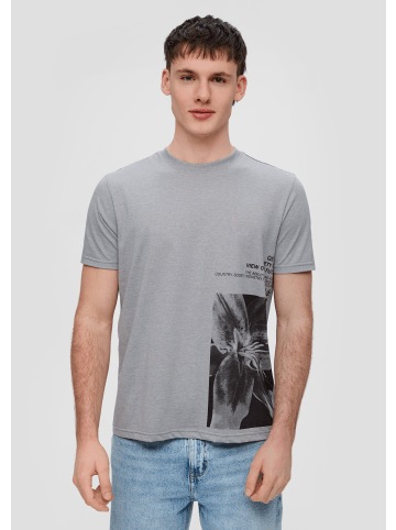 QS T-Shirt kurzarm in Grau