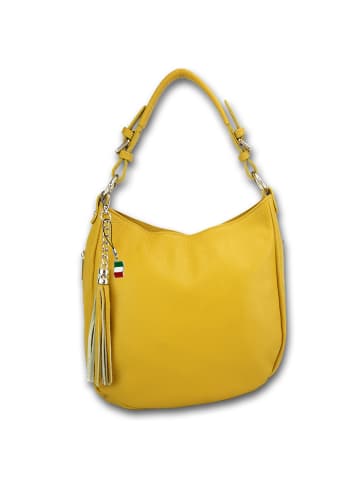 Florence Leder Schultertasche, Shopper Florence Tasche gelb ca. 30cm