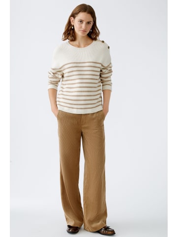 Oui Pullover in white camel