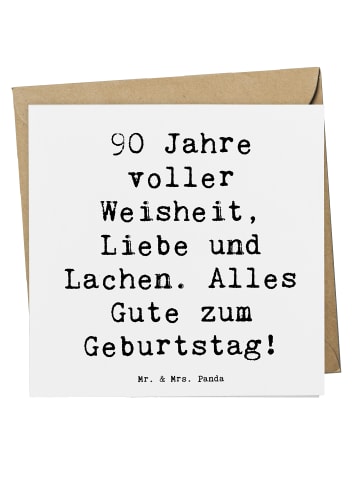 Mr. & Mrs. Panda Geschenkkarte Spruch 90. Geburtstag mit Spruch in Weiß
