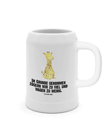 Mr. & Mrs. Panda Steinkrug Giraffe Zufrieden mit Spruch in Weiß