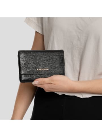 Lazarotti Bologna Leather XL Geldbörse mit Zip-Around Fach Leder 14 cm in black