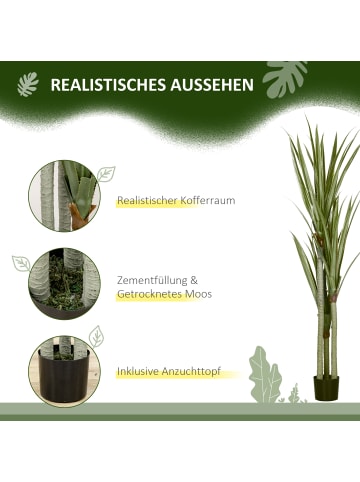 HOMCOM Kunstpflanze in Smaragdgrün 17L x 17B x 190H cm
