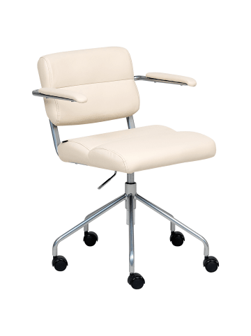 Beliani Bürostuhl CANDOR in Weiß/Silber/Schwarz - (W) 47 x (H) 74 x (L) 45 cm