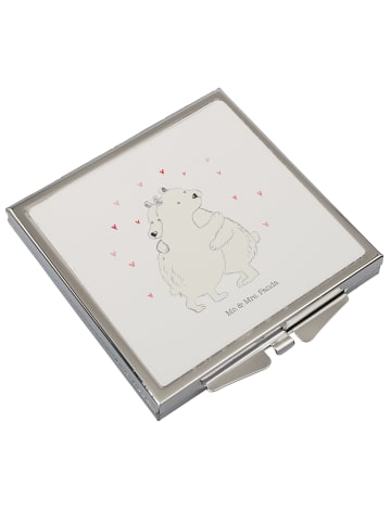 Mr. & Mrs. Panda Schminkspiegel Eisbär Umarmen ohne Spruch in Weiß