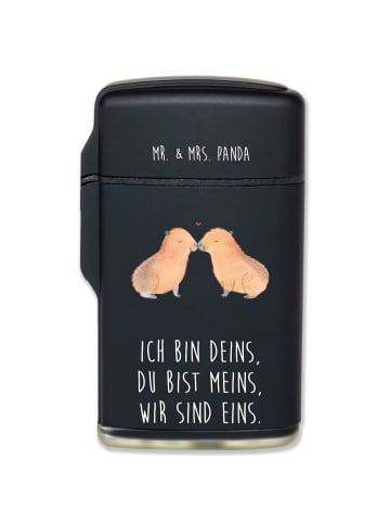 Mr. & Mrs. Panda sturmfeuerzeug Capybara Liebe mit Spruch in Schwarz
