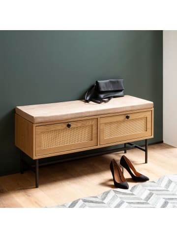 FineBuy Sitzbänk in Braun / Spanplatte / 100x38x48