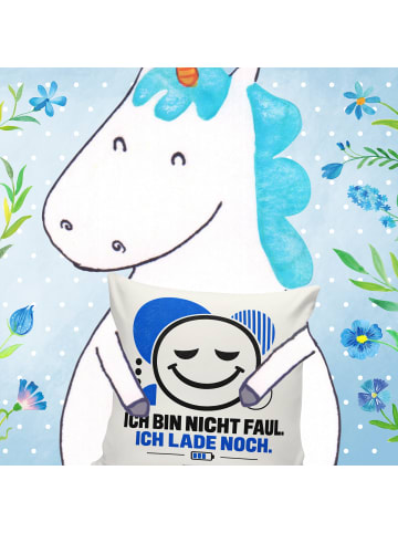 Mr. & Mrs. Panda Kissen 40x40 Smiley urban Design mit Spruch in Weiß