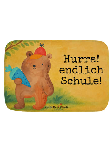 Mr. & Mrs. Panda Duschvorleger Bär Schultüte Design mit Spruch in Weiß