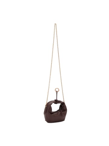 Les Visionnaires Greta Nano Handtasche Leder 17 cm in chocolate
