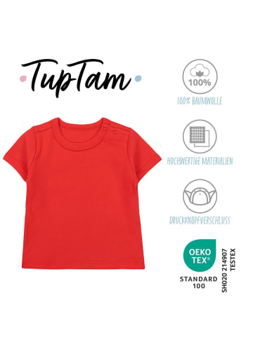 TupTam Baby Kurzarm T-Shirt 5er Set in rot/grün