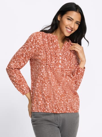 Sieh an! Langarm-Shirt in papaya-ecru-bedruckt