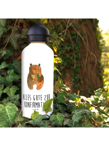 Mr. & Mrs. Panda Trinkflasche Bär Konfirmation mit Spruch in Weiß