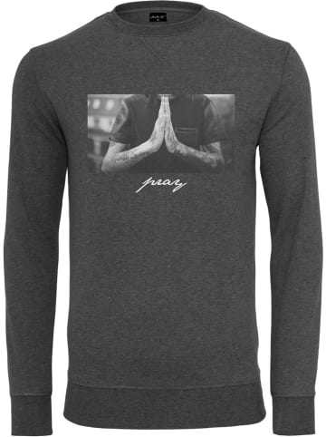 Mister Tee Pullover "Pray Crewneck" in Grau