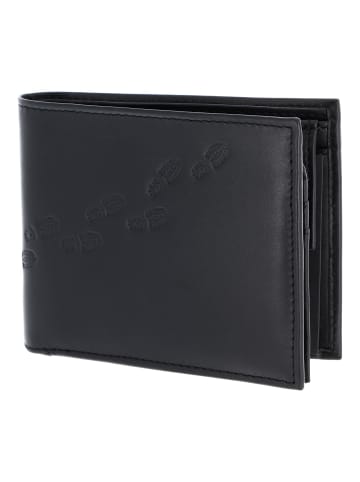 oxmox Leather Geldbörse RFID Schutz Leder 12 cm in schwarz-footsteps 2.0