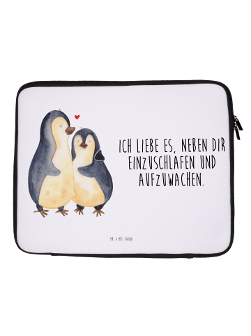 Mr. & Mrs. Panda Notebook Tasche Pinguine Einschlafen mit Spruch in Weiß