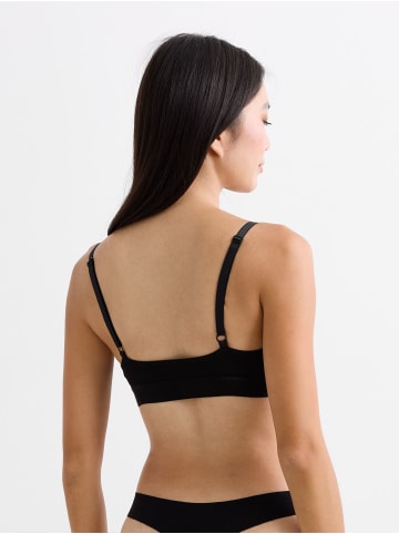 Erlich Textil  SEAMLESS Triangel Bustier CASUAL COTTON TRAINGEL BRALETTE in schwarz