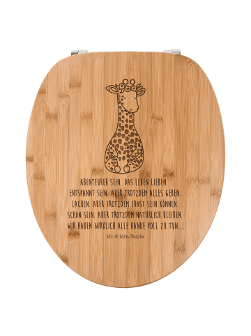 Mr. & Mrs. Panda WC Brille Giraffe Blumenkranz mit Spruch in Transparent