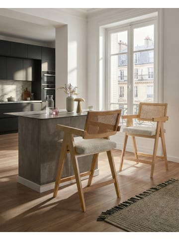 Beliani 2-tlg Barhocker AVA in Beige/Braun