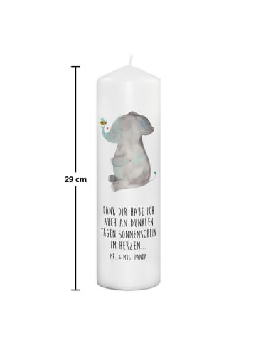 Mr. & Mrs. Panda Schmuckkerze Elefant Biene mit Spruch in Weiß