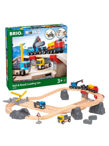 Brio Brio Aktionsspiel Steinverlade Set, Straßen & Schienen in bunt