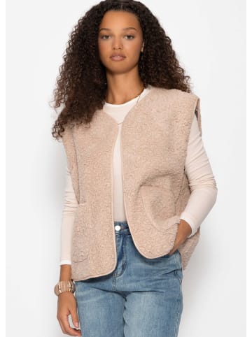 SASSYCLASSY Teddyweste mit Taschen in Beige