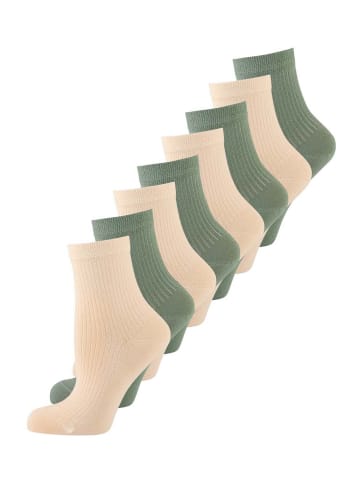 Nur Die  Kurzsocken Unisex Colour Farbige Sneaker kurz Frottesohle in grün/beige