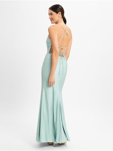 Unique Abendkleid mit Stola in türkis - 0003