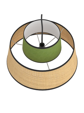 home24 Pendelleuchte OKO Typ A in Grün / Beige